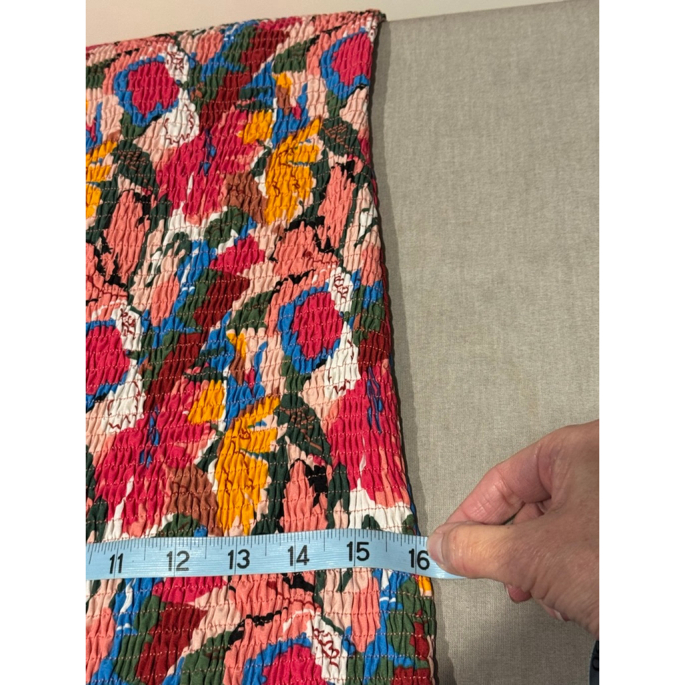 Women's Unbranded Midi Sun Dress S Pink Multi-color Floral Smocked - Picture 9 of 10